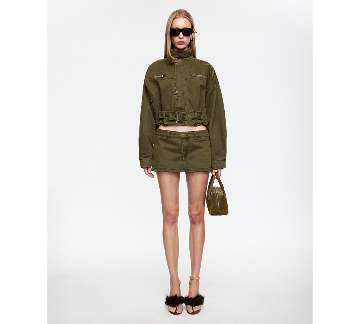 Lioness Women’s Rhode Low-Rise Mini Skirt – Khaki