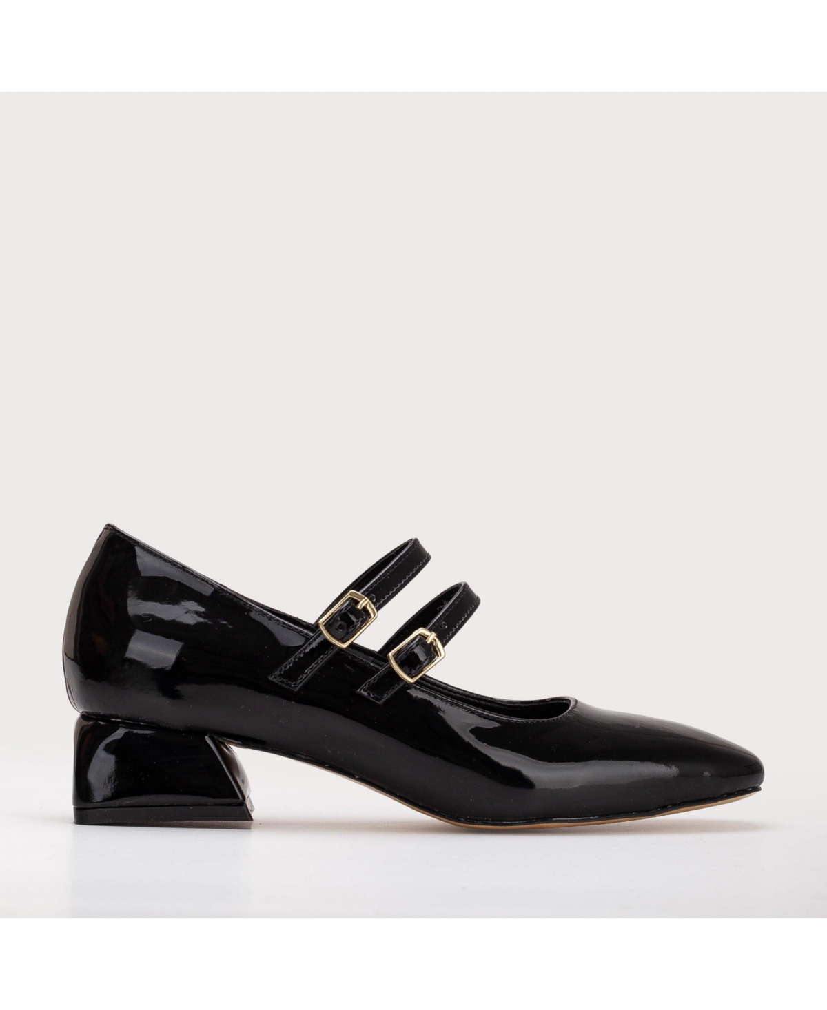 Lizbeth Mary Jane Shoes – Black patent faux leather
