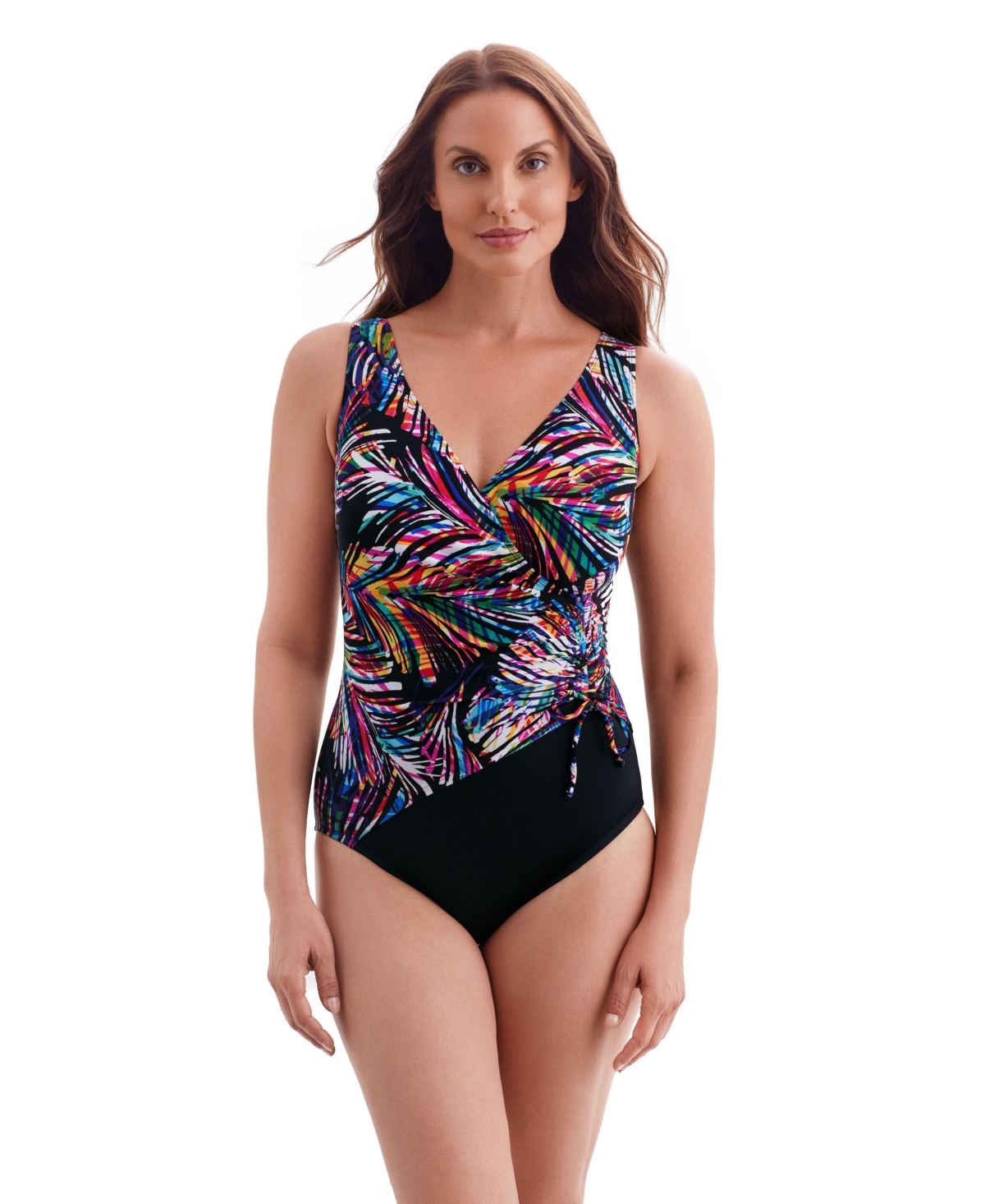 Longitude by Mimi Flamingo Women’s Coolangata Shirred Faux Tie Surplice One Piece Swimsuit – Coolangata Longitude by Mimi Flamingo Women’s Coolangata Shirred Faux Tie Surplice One Piece Swimsuit – Coolangata