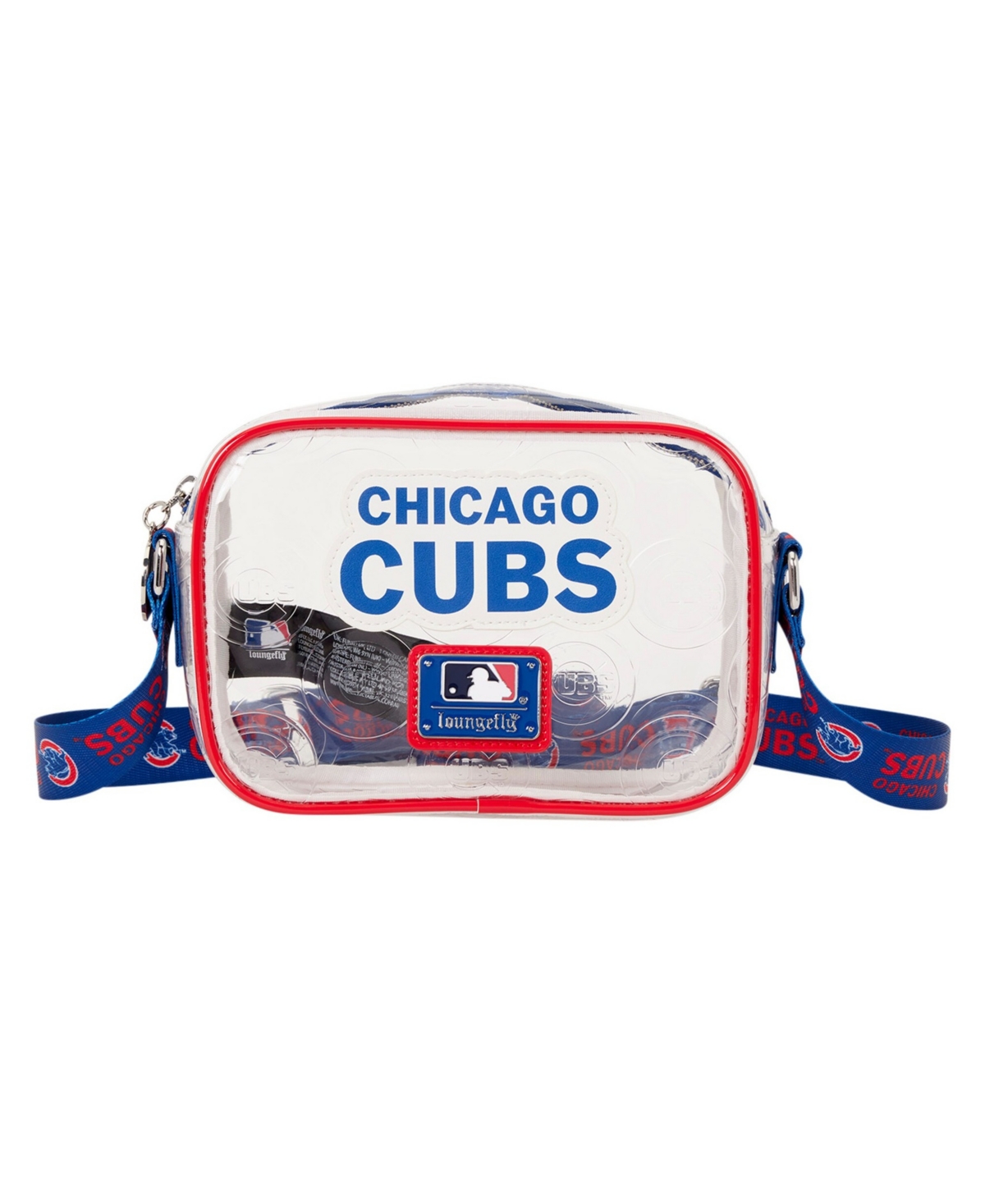 Loungefly Chicago Cubs Clear All Over Logo Crossbody Bag Loungefly Chicago Cubs Clear All Over Logo Crossbody Bag