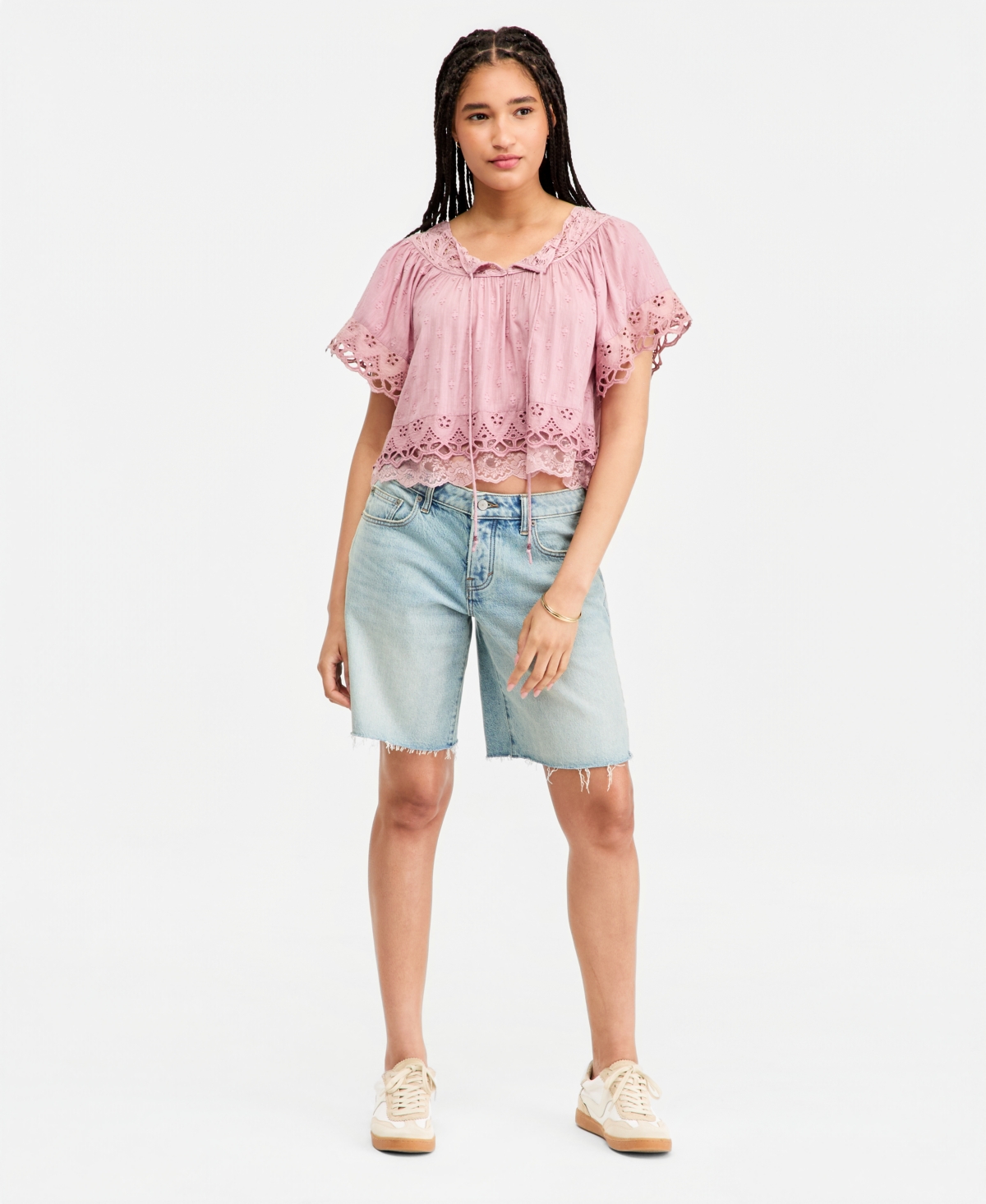 Lucky Brand Women’s Low-Slung Baggy Bermuda Shorts – Brat Energy Wash Lucky Brand Women’s Low-Slung Baggy Bermuda Shorts – Brat Energy Wash