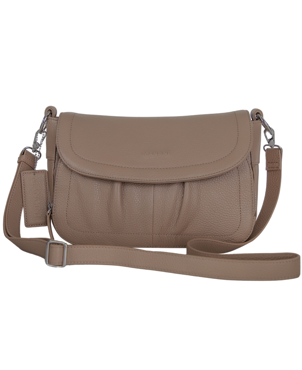 Mancini Charlotte Mini Organizer Crossbody Bag – Champagne Mancini Charlotte Mini Organizer Crossbody Bag – Champagne