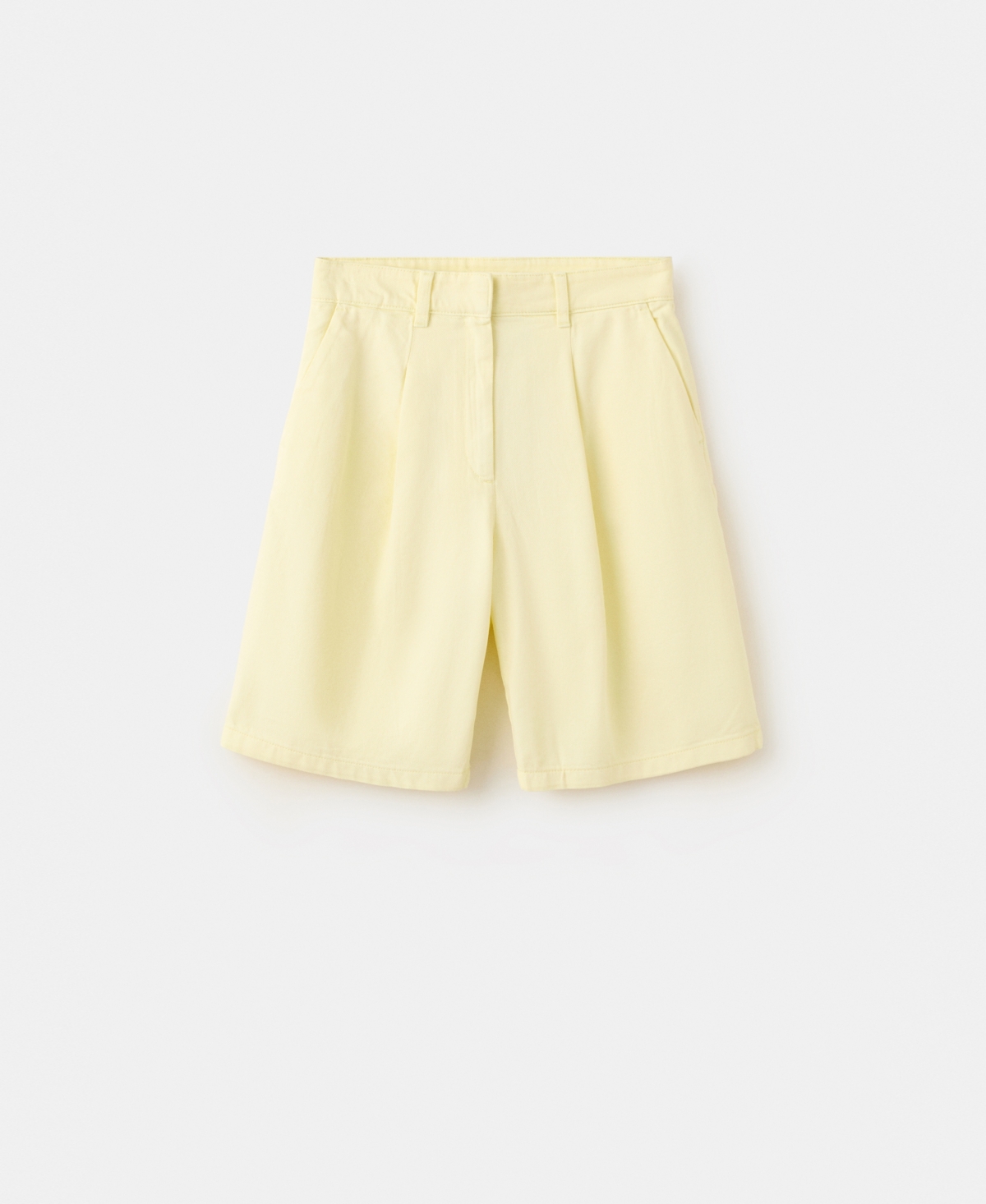 Mango Women’s Buckle Detail Straight Bermuda Shorts – Pastel Yellow Mango Women’s Buckle Detail Straight Bermuda Shorts – Pastel Yellow