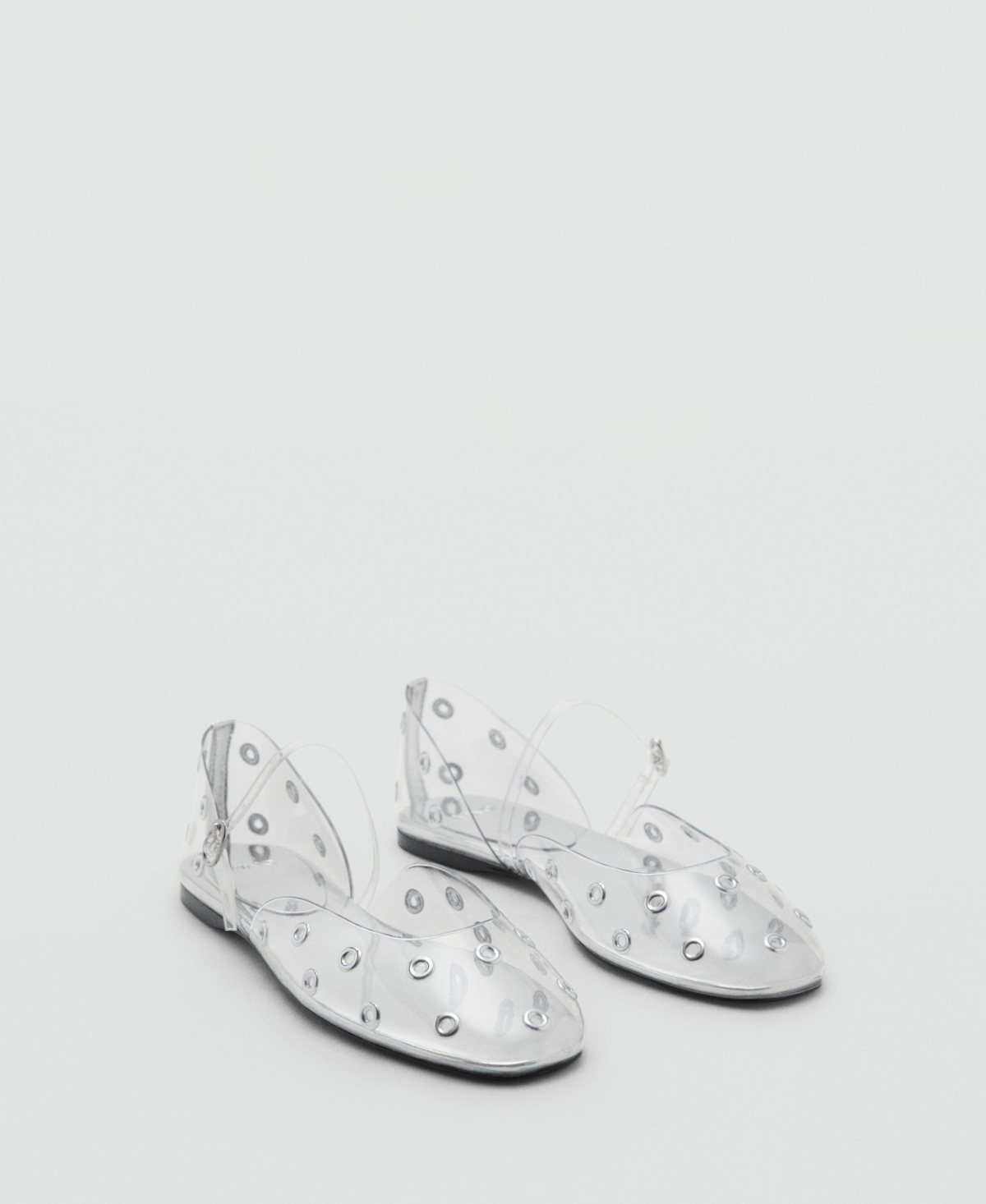 Mango Women’s Eyelets Vinyl Shoes – Silver