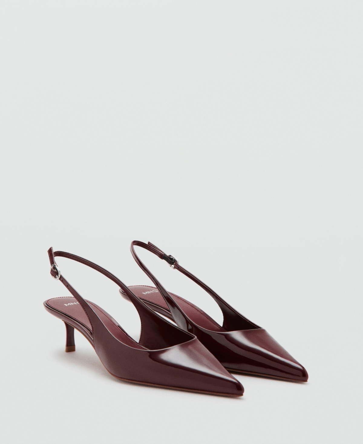 Mango Women’s Kitten-Heel Patent Leather Shoes – Burgundy Mango Women’s Kitten-Heel Patent Leather Shoes – Burgundy