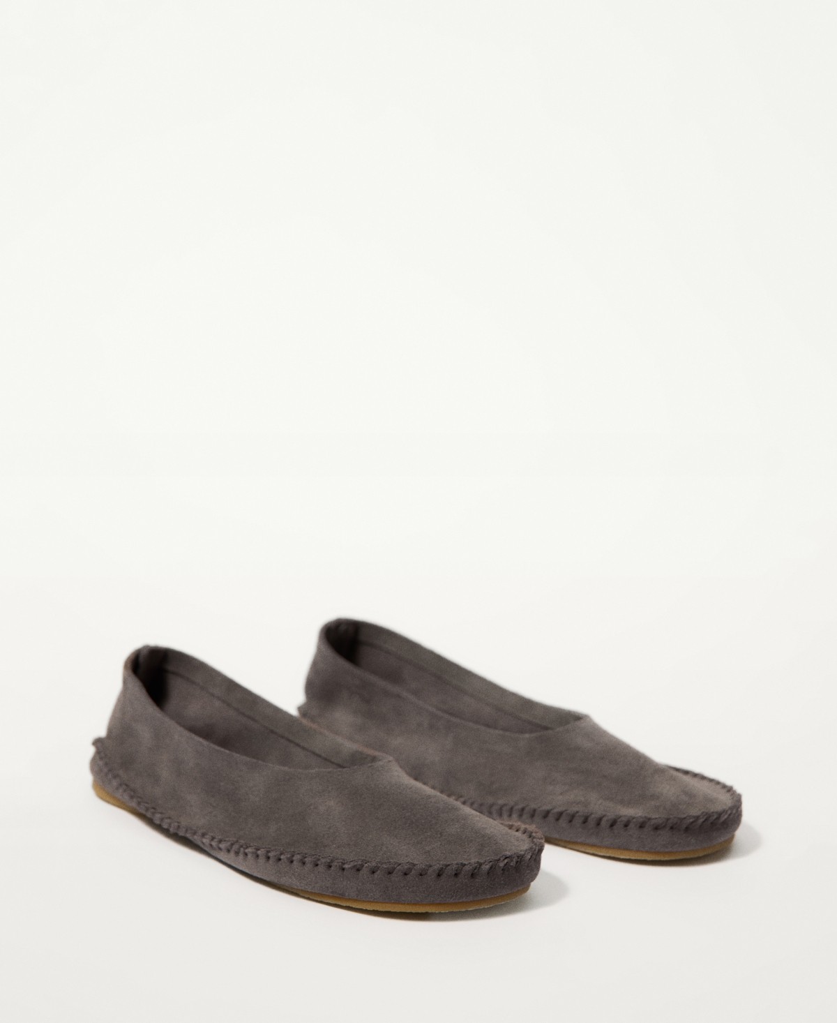 Mango Women’s Stitching Detail Split Leather Shoes – Gray Mango Women’s Stitching Detail Split Leather Shoes – Gray