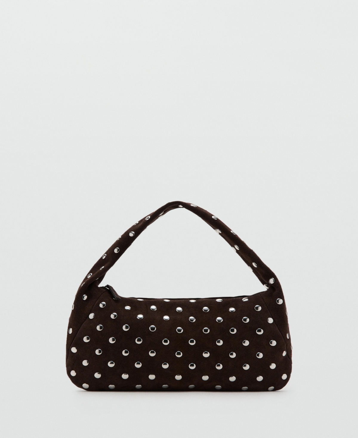 Mango Women’s Suede Studded Shoulder Bag – Dark Brown Mango Women’s Suede Studded Shoulder Bag – Dark Brown