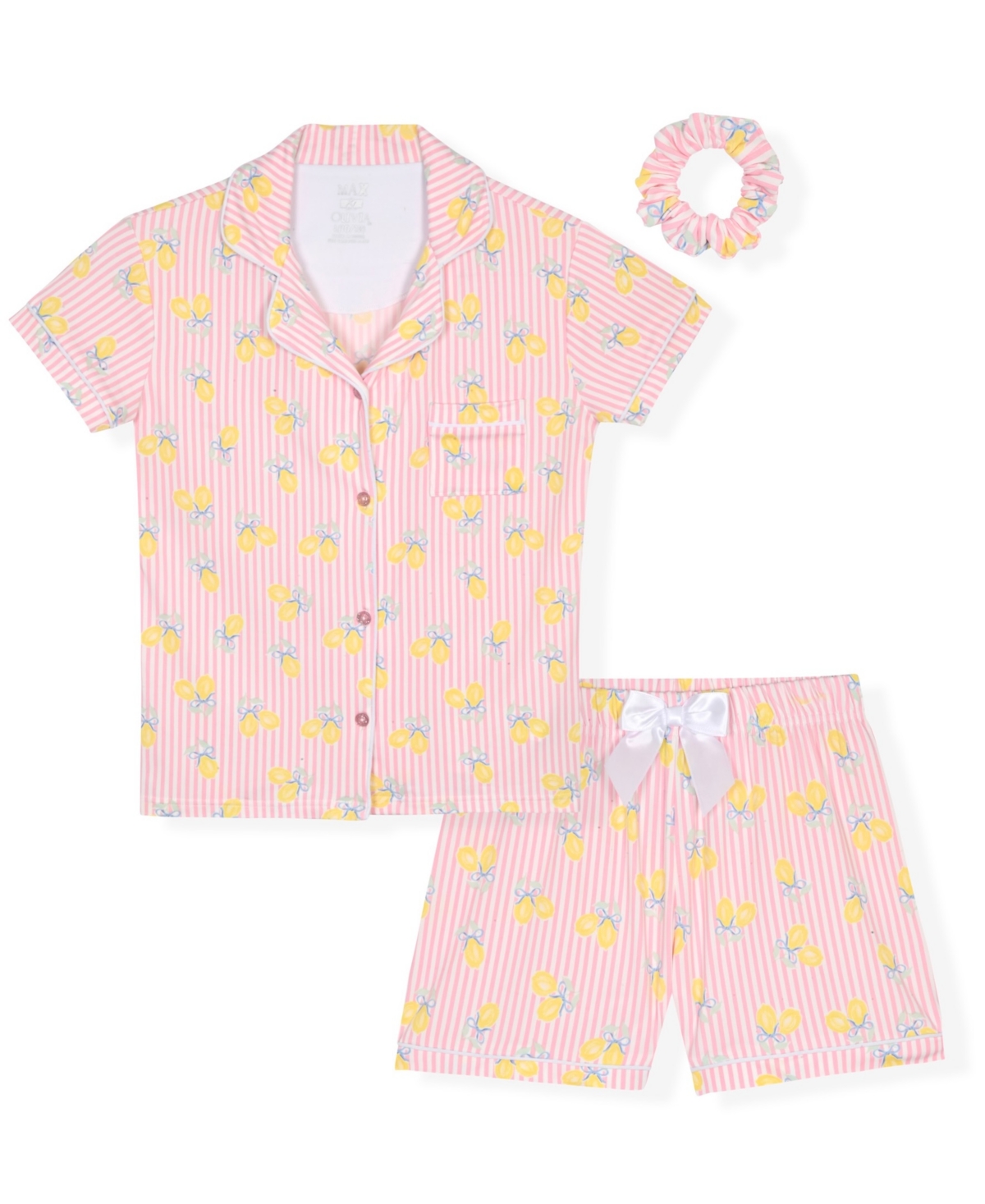Max And Olivia Girls’ 6-6X Pink Lemon Stripe Short – Pink Max And Olivia Girls’ 6-6X Pink Lemon Stripe Short – Pink