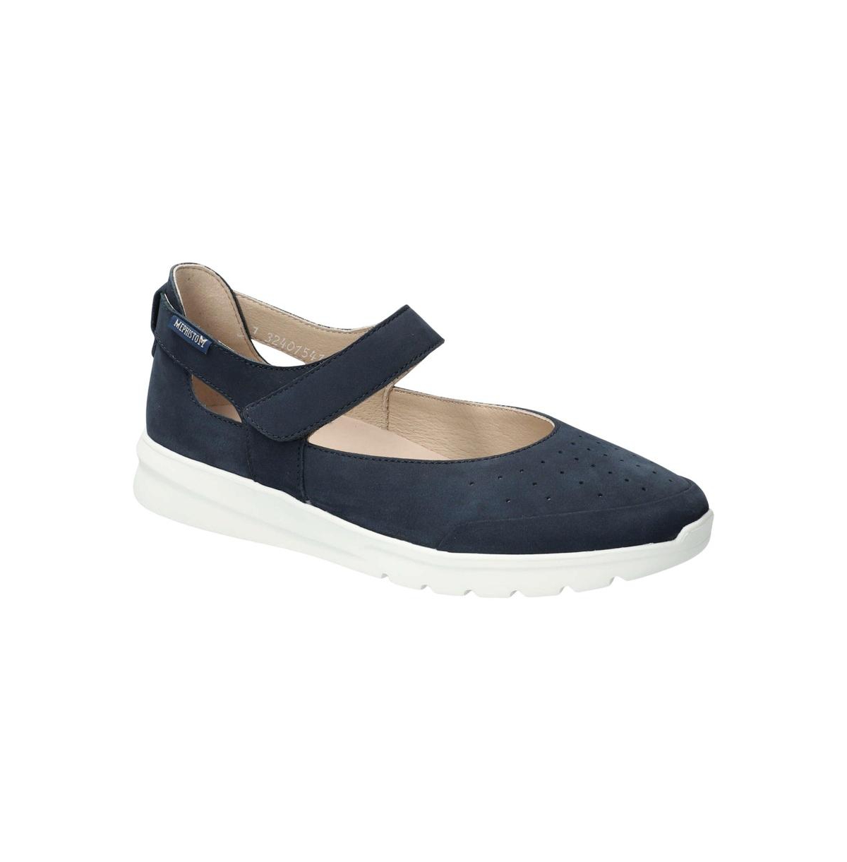 Mephisto Women’s Marsia Mary Jane Nubuk Leather Shoes – Jeans blue