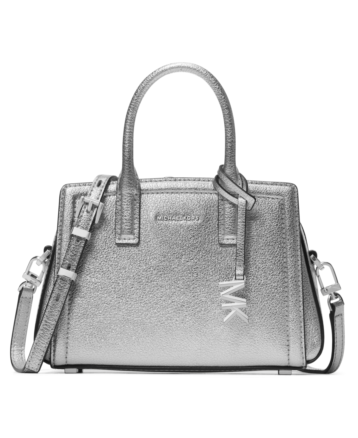 Michael Kors Laila Extra- Small Leather Crossbody – Silver