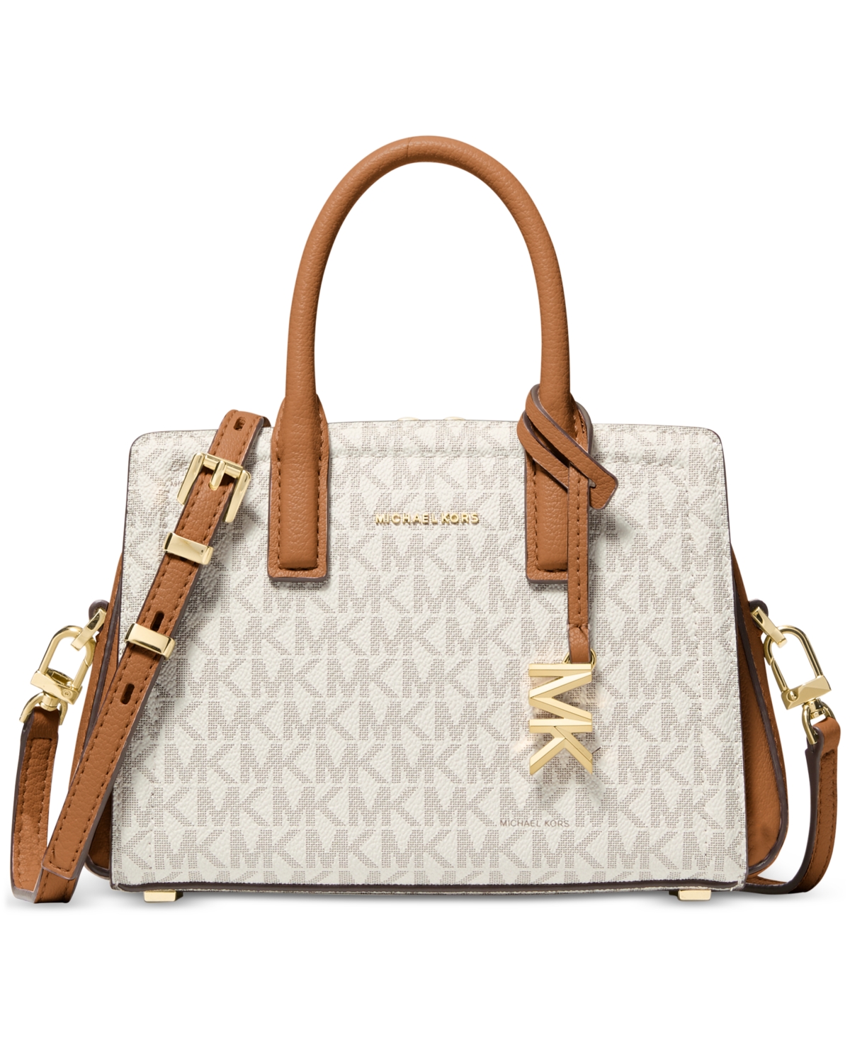 Michael Kors Laila Extra-Small Signature Logo Crossbody Bag – Vanilla/Acorn Michael Kors Laila Extra-Small Signature Logo Crossbody Bag – Vanilla/Acorn