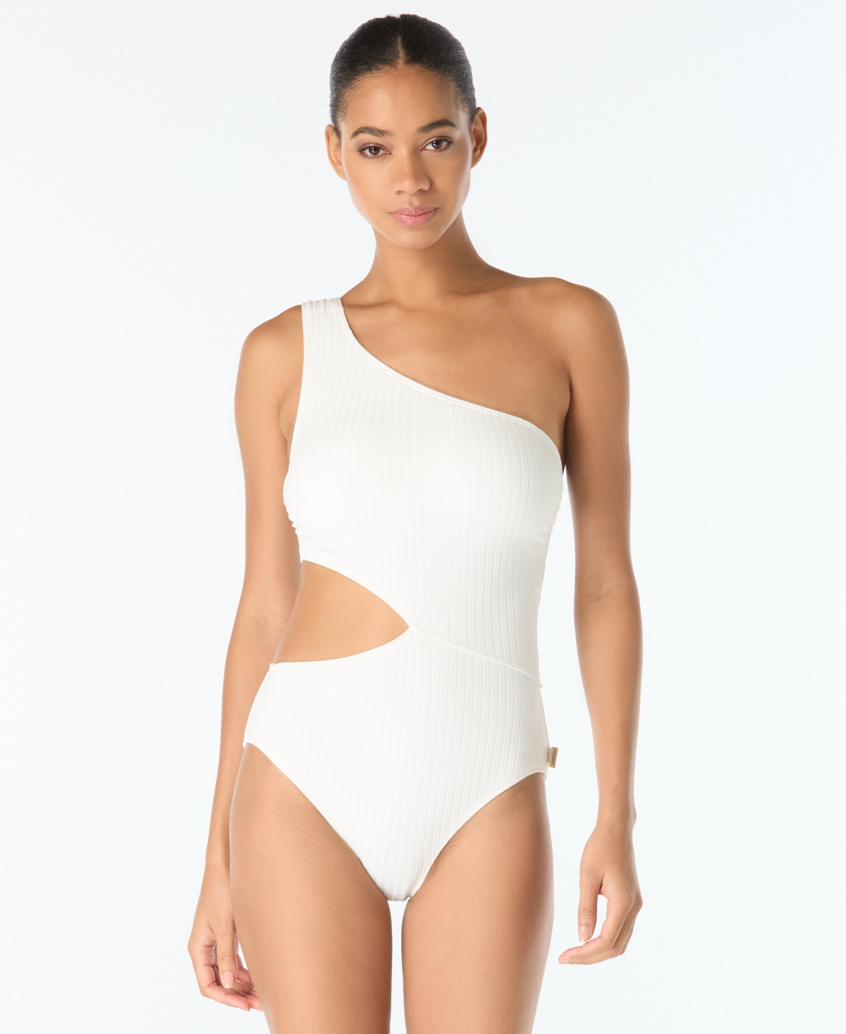 Michael Kors Women’s One-Shoulder One-Piece Swimsuit – White Michael Kors Women’s One-Shoulder One-Piece Swimsuit – White