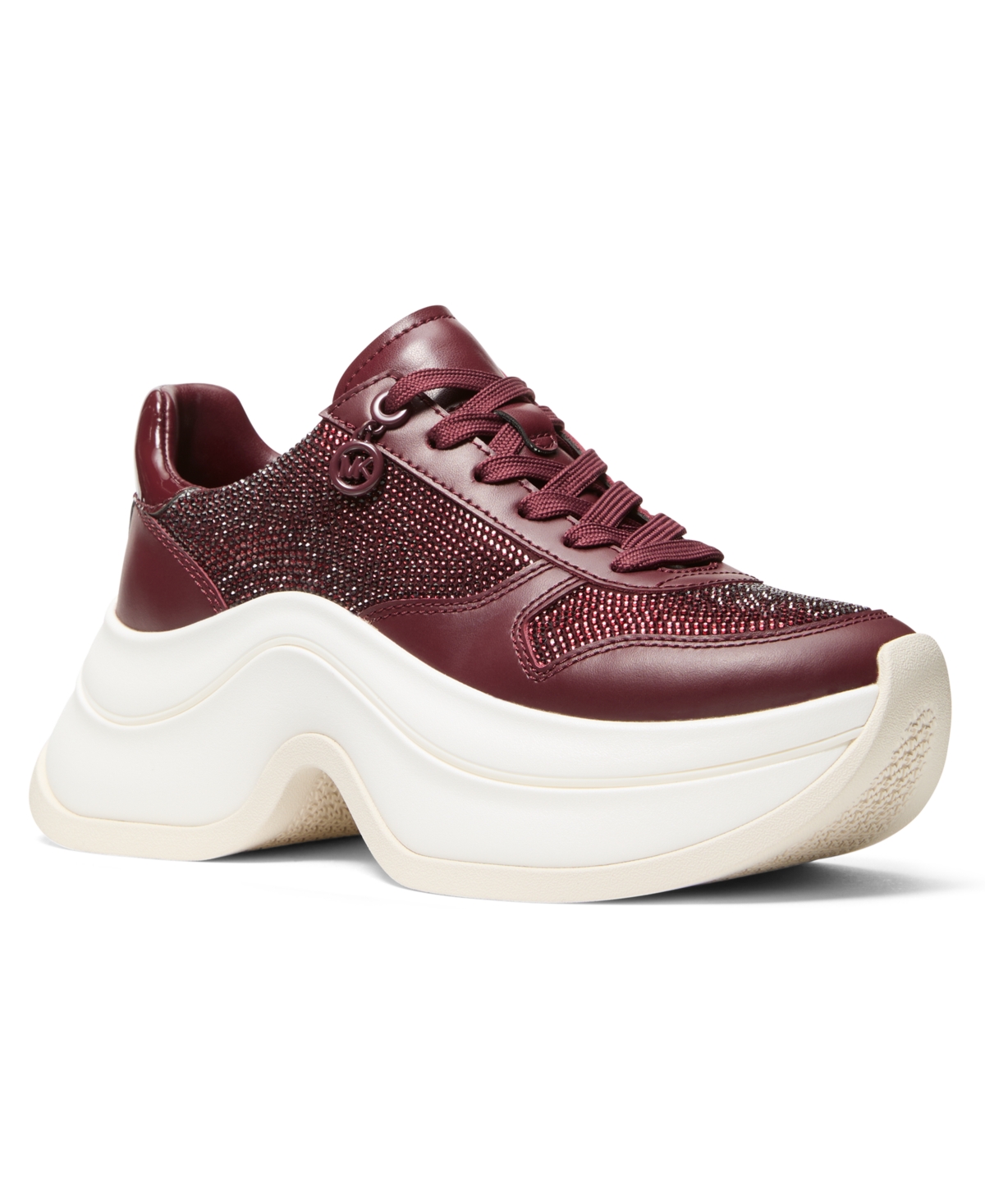 Michael Michael Kors Women’s Arla Almond Toe Trainer Shoes – Oxblood Burgundy Hotfix