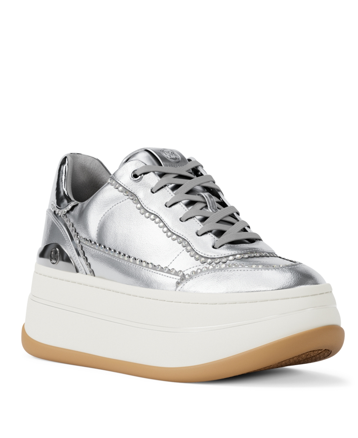 Michael Michael Kors Women’s Hayes Lace-Up Shoes – Silver/Crystal Hotfix Leather