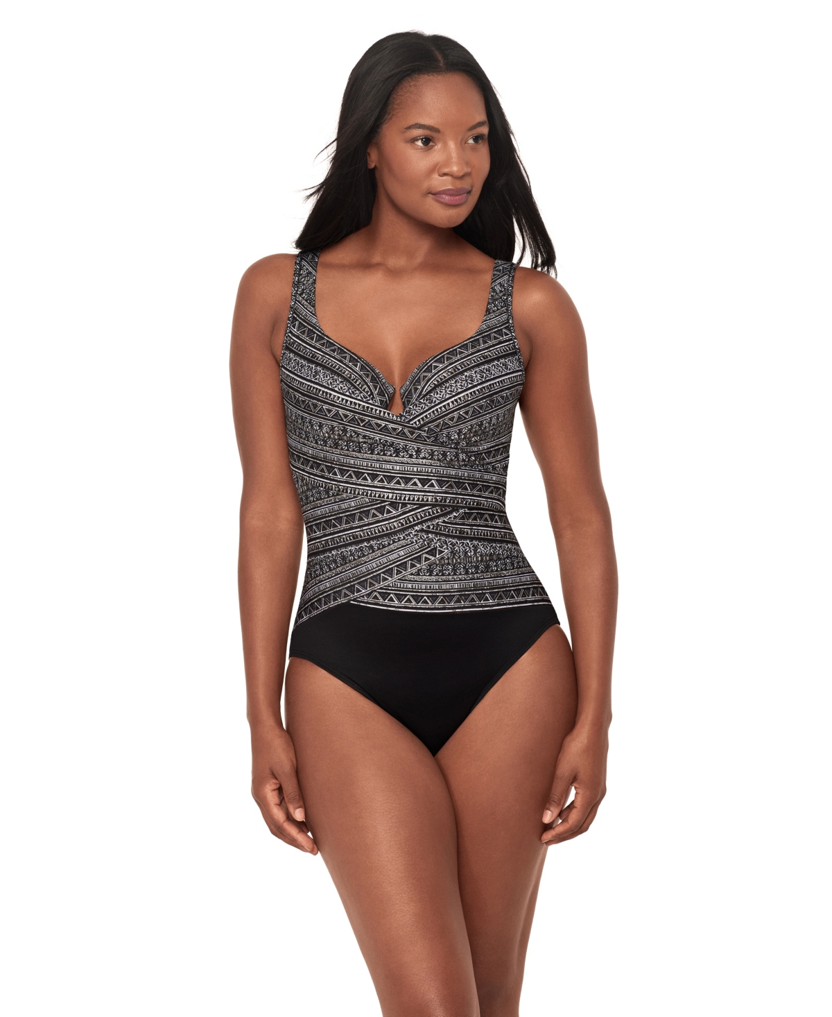 Miraclesuit Women’s Elysium Escape Foam Cup Underwire One-Piece Swimsuit – Black/White Miraclesuit Women’s Elysium Escape Foam Cup Underwire One-Piece Swimsuit – Black/White