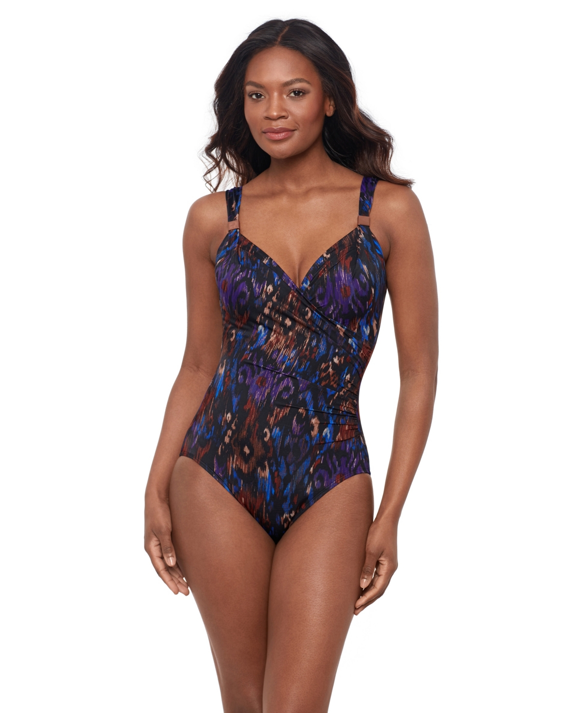 Miraclesuit Women’s Printed Underwire One-Piece Swimsuit – Black/Multi