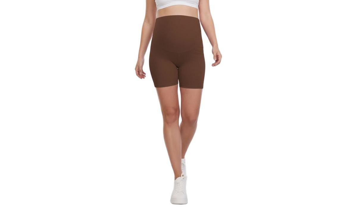 Motherhood Maternity Maternity 6 1/2″ Ribbed Biker Short – Motherhood – Potting soil
