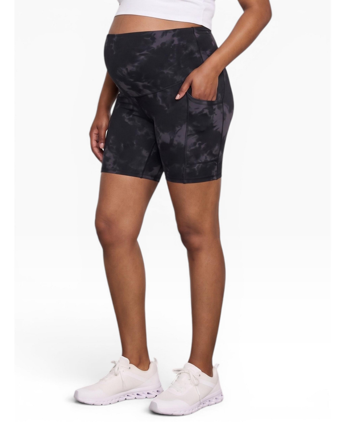 Motherhood Maternity Women’s Motherhood 6 1/2″ Active Pocket Biker Short – Black cloud print Motherhood Maternity Women’s Motherhood 6 1/2″ Active Pocket Biker Short – Black cloud print