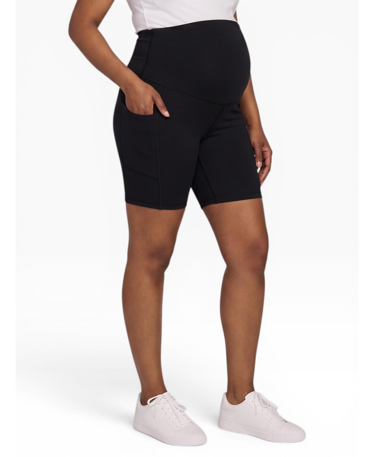Motherhood Maternity Women’s Motherhood 6 1/2″ Active Pocket Biker Short – Black