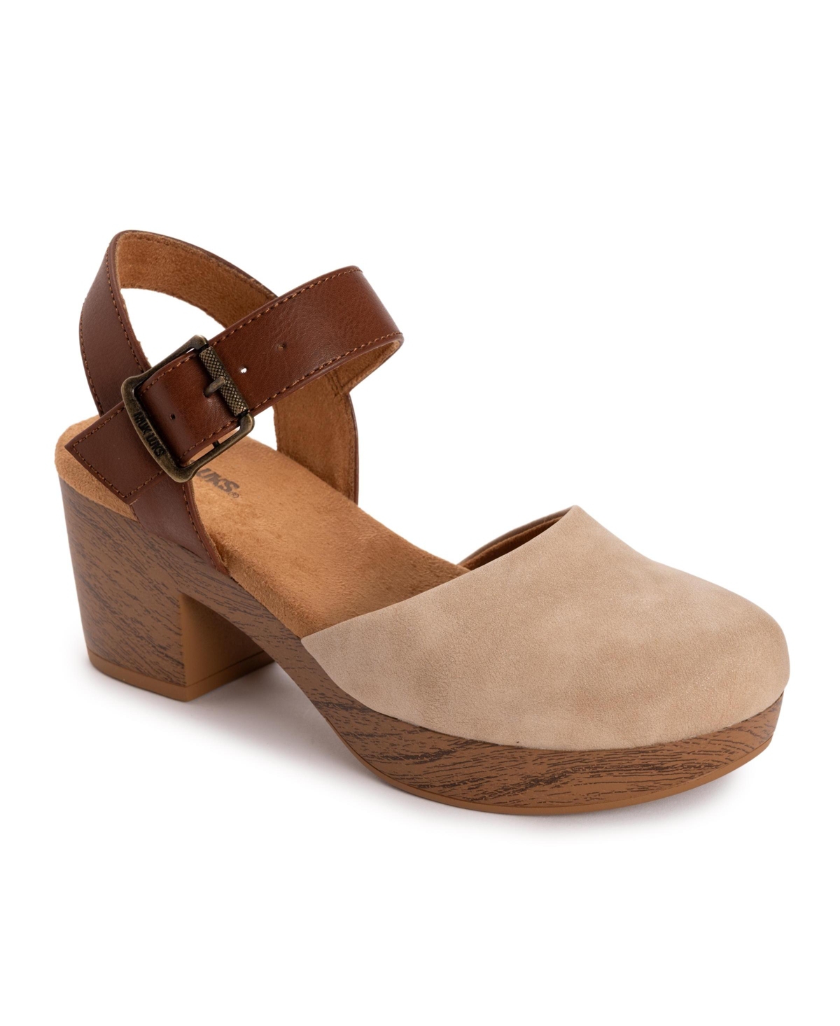 Muk Luks Women’s Merritt Closed Toe Quarter Strap Shoe – Natural/ gold Muk Luks Women’s Merritt Closed Toe Quarter Strap Shoe – Natural/ gold