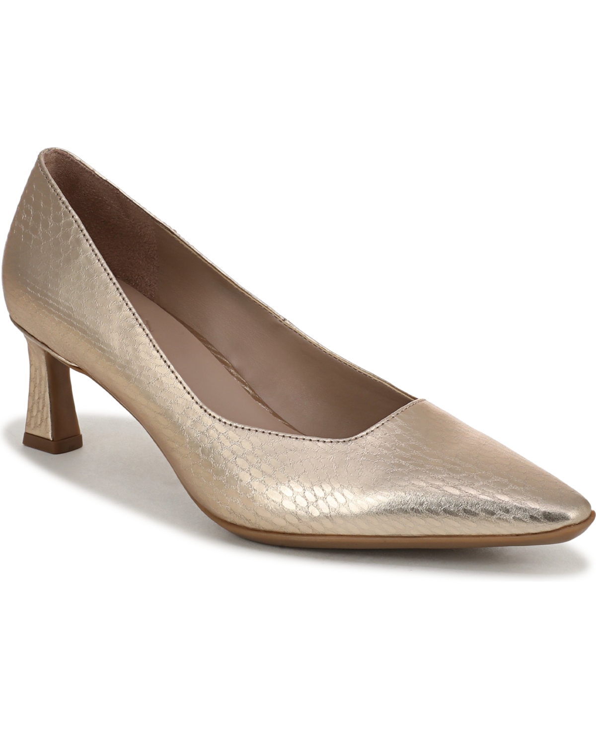Naturalizer Women’s Tylan Point Toe Pump Shoes – Light Champagne Faux Leather