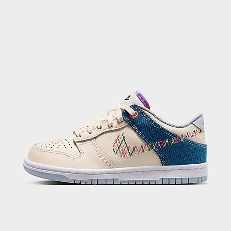 Nike Big Kids Dunk Low Casual Shoes in Soft Pearl/Blue Denim/Midnight Navy Size: 3.5 Nike Big Kids Dunk Low Casual Shoes in Soft Pearl/Blue Denim/Midnight Navy Size: 3.5