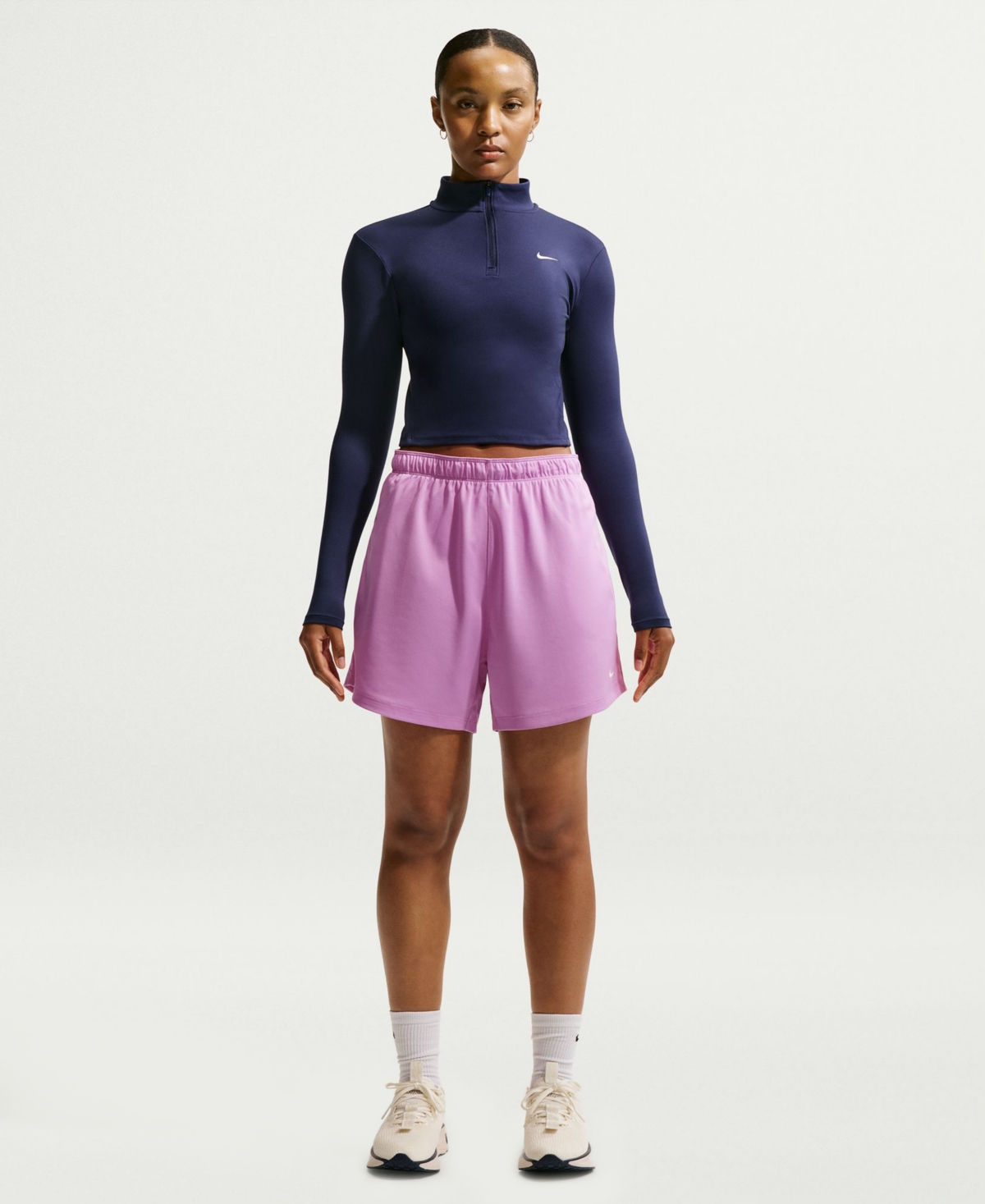 Nike Women’s Attack Dri-fit Mid-Rise Shorts – Light Magenta/pink Foam/white