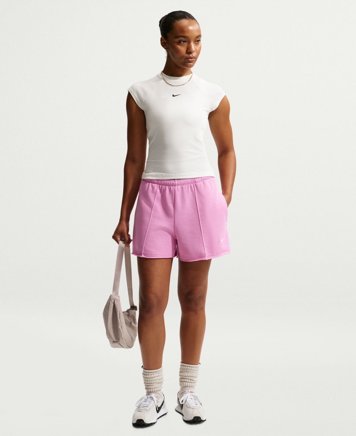 Nike Women’s Mid-Rise French Terry Shorts – Lt Magenta/lt Magenta/sail Nike Women’s Mid-Rise French Terry Shorts – Lt Magenta/lt Magenta/sail