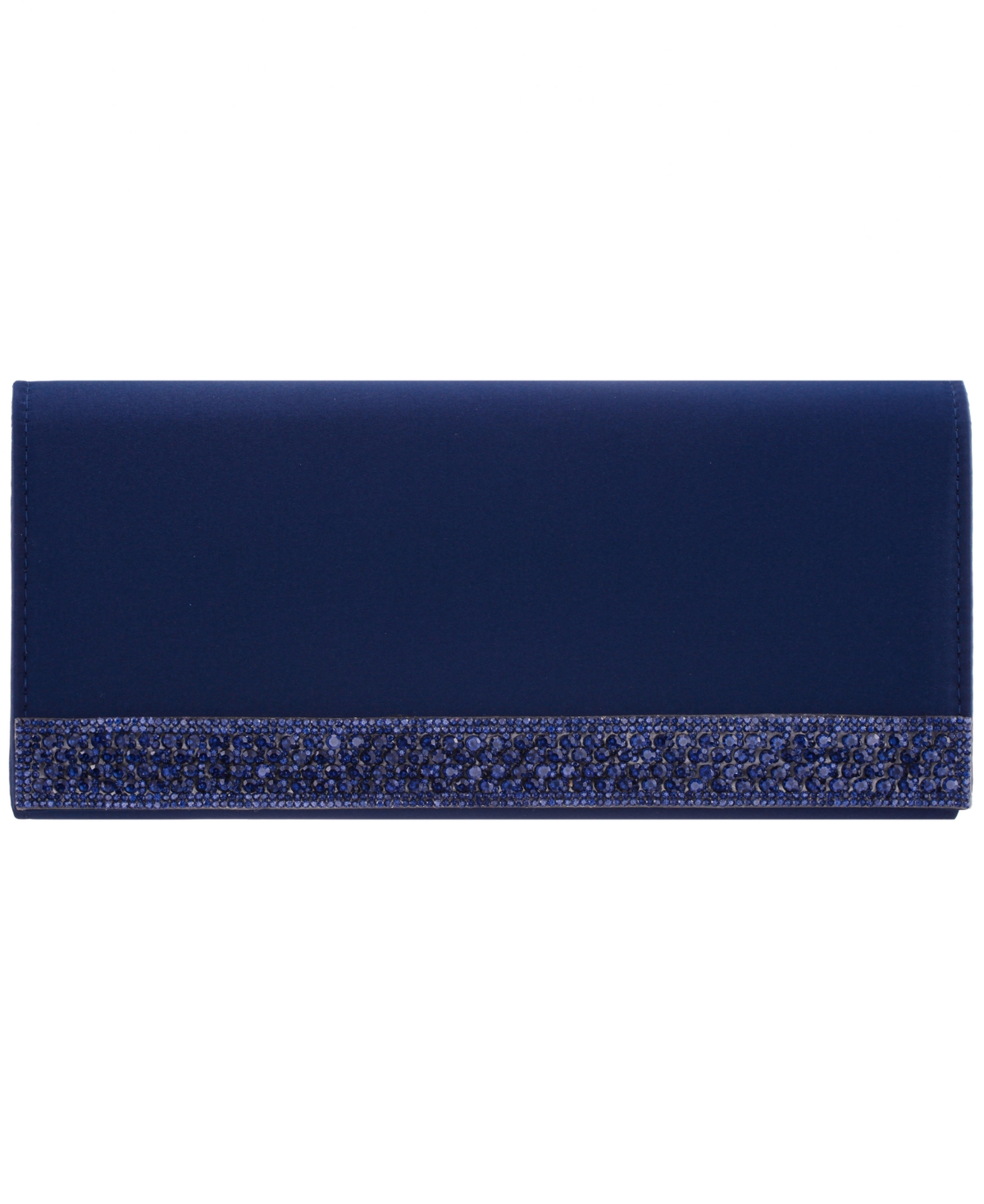 Nina Aurella Crystal Trim Small Flap Clutch Handbag – Navy