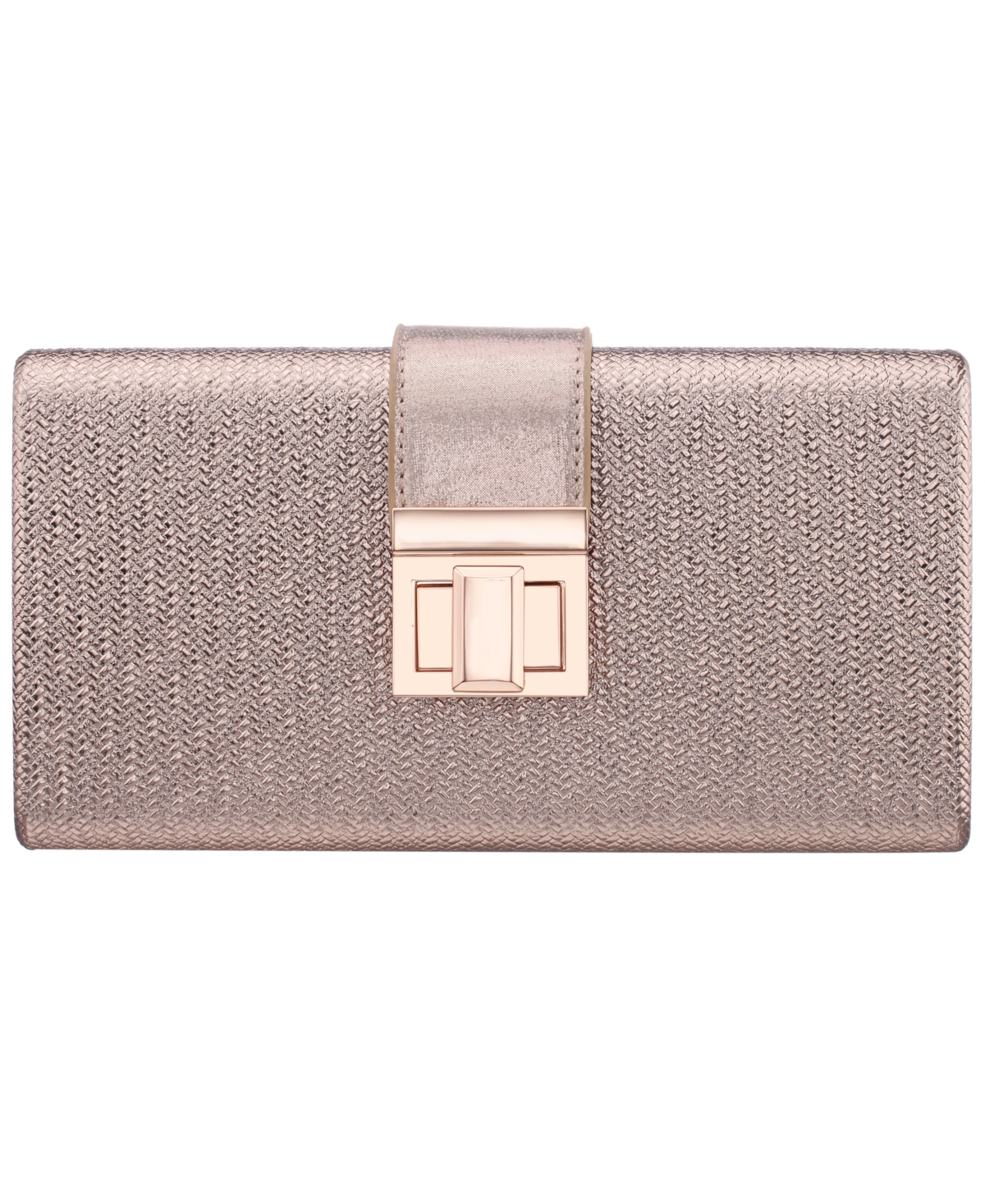 Nina Embossed Woven Turnlock Minaudiere Small Handbag – Antique Gold Nina Embossed Woven Turnlock Minaudiere Small Handbag – Antique Gold
