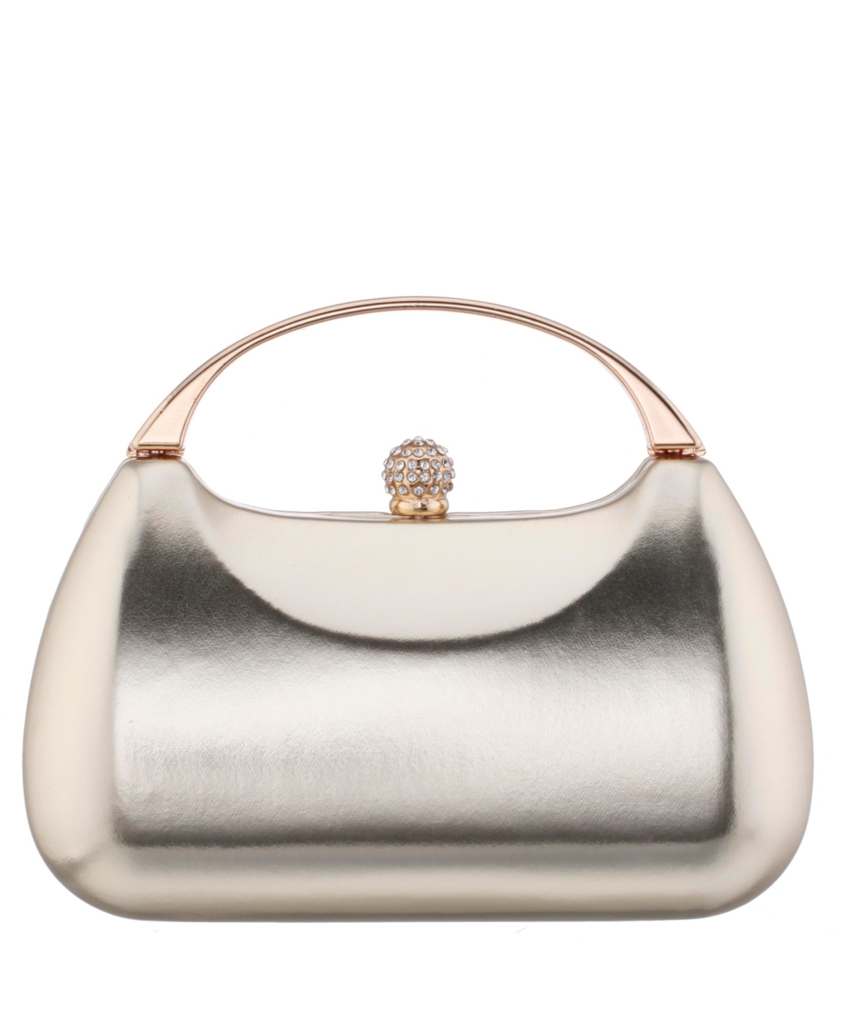 Nina Minaudiere with Metal Handle Clutch – Platino Nina Minaudiere with Metal Handle Clutch – Platino