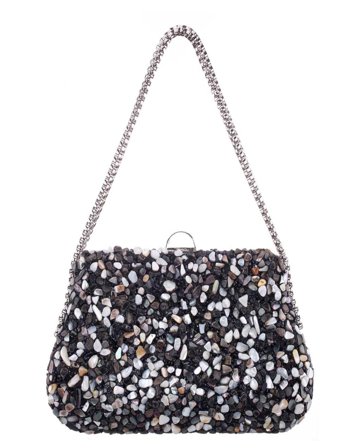 Nina Rock Candy Minaudiere Crystal Lift Lock Clutch – Black Multi Nina Rock Candy Minaudiere Crystal Lift Lock Clutch – Black Multi