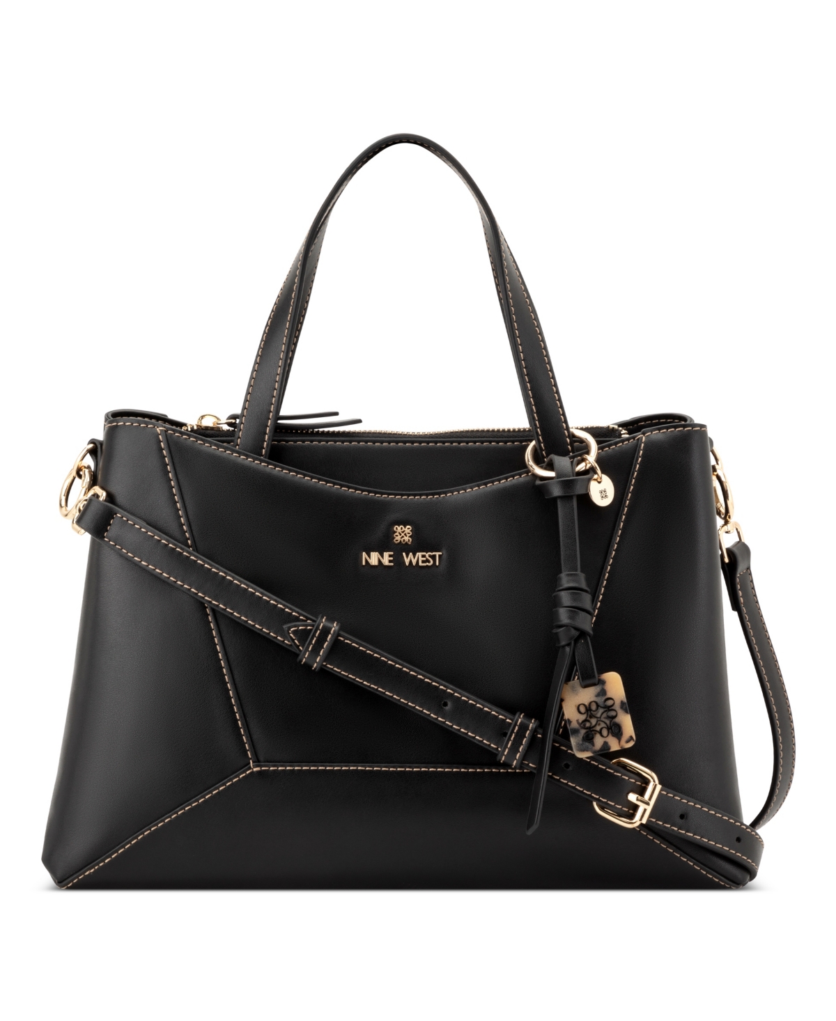 Nine West Deacon Triple Compartment Large Shoulder Bag – Black Nine West Deacon Triple Compartment Large Shoulder Bag – Black