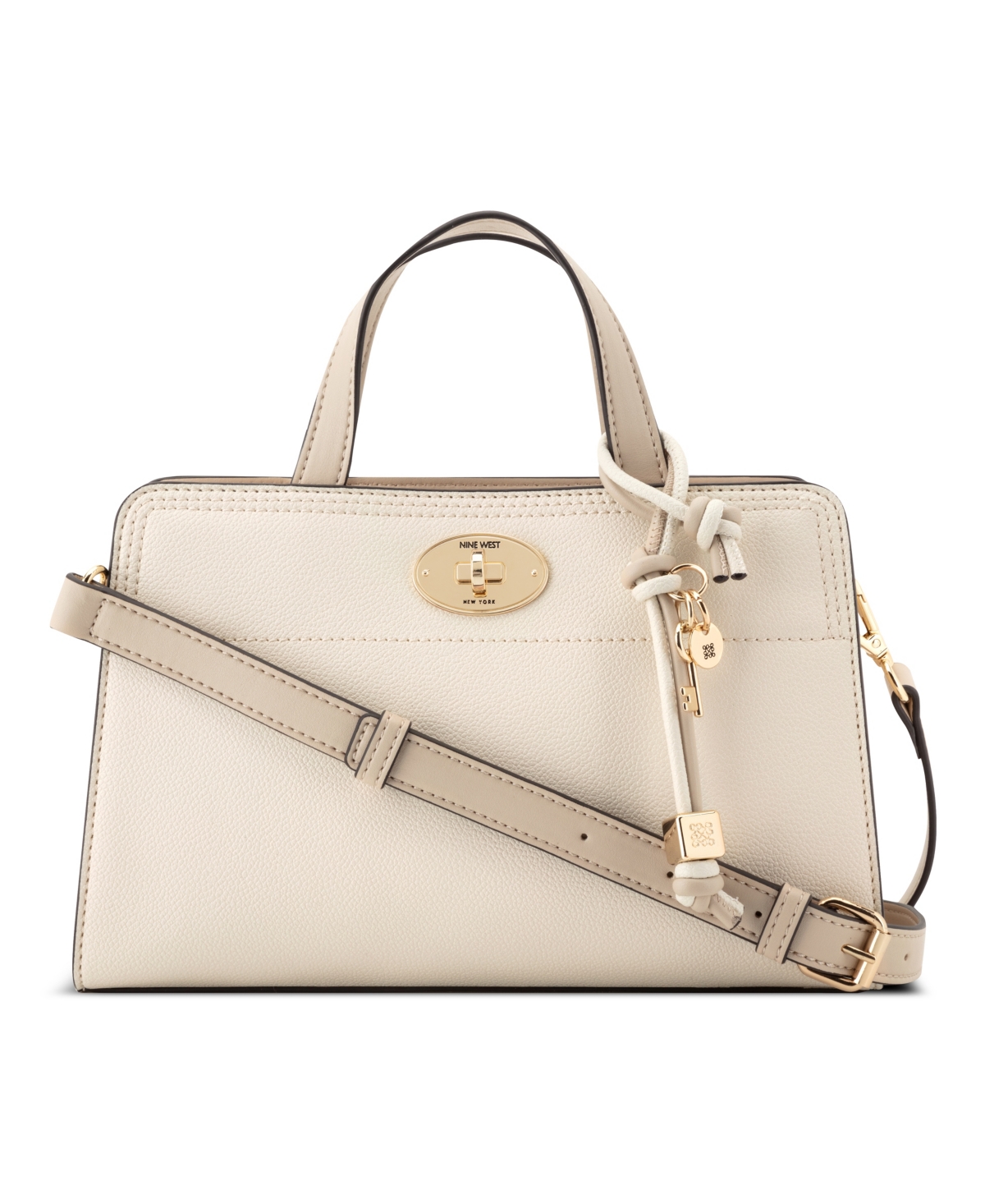 Nine West Khora East West Small Satchel Crossbody Bag – Chic Cream Beige