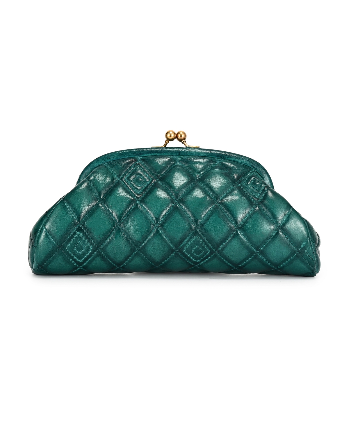 Old Trend Petunia Quilted Mini Beauty Clutch Handbag – Teal Green