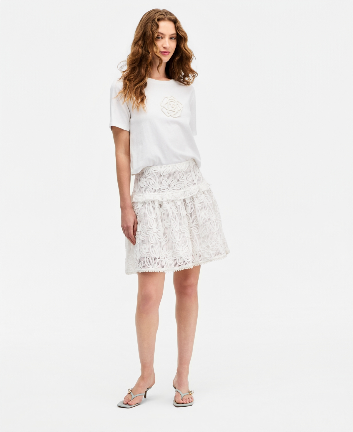 On 34th Women’s Crochet Drop-Waist Mini Skirt, Macy’s Exclusive – Winter Ivory