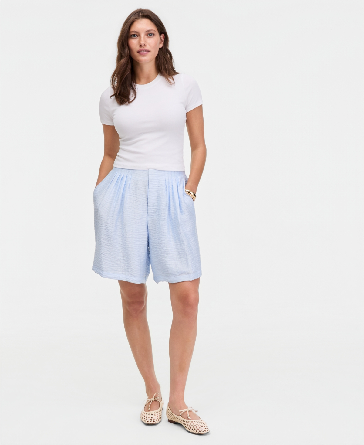 On 34th Women’s Pleated Gauze Shorts, Macy’s Exclusive – Diamond Blue On 34th Women’s Pleated Gauze Shorts, Macy’s Exclusive – Diamond Blue