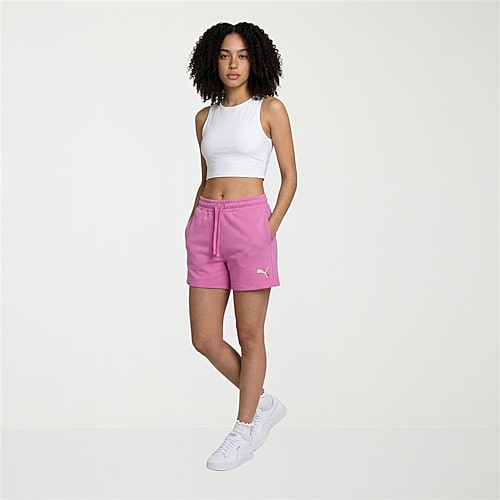 PUMA Womens 5″ Mid Rise Drawstring Waist Active Pull-On Short, Medium, Pink