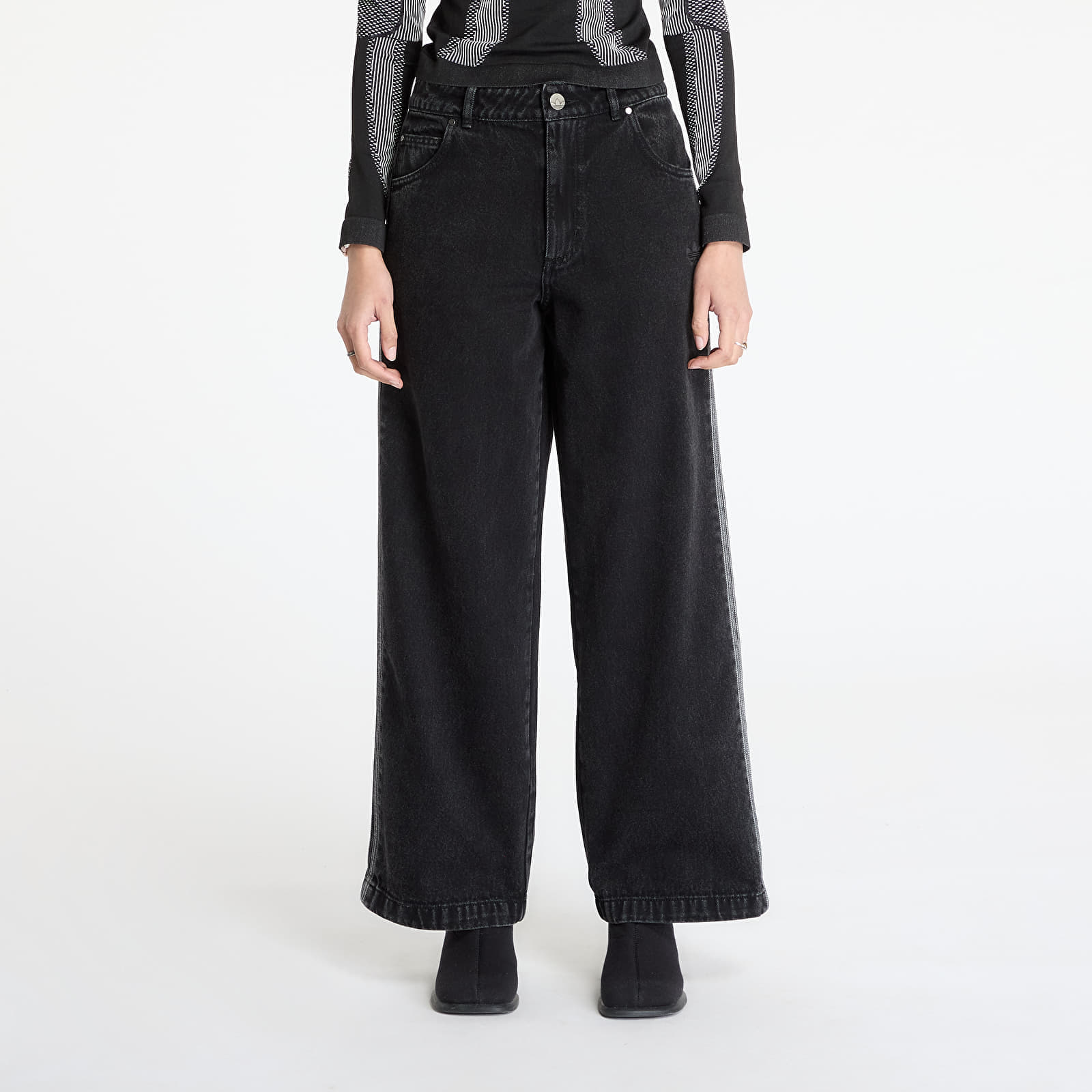 Pants adidas Adicolor Denim 3-Stripes Track Pants Black 31/30
