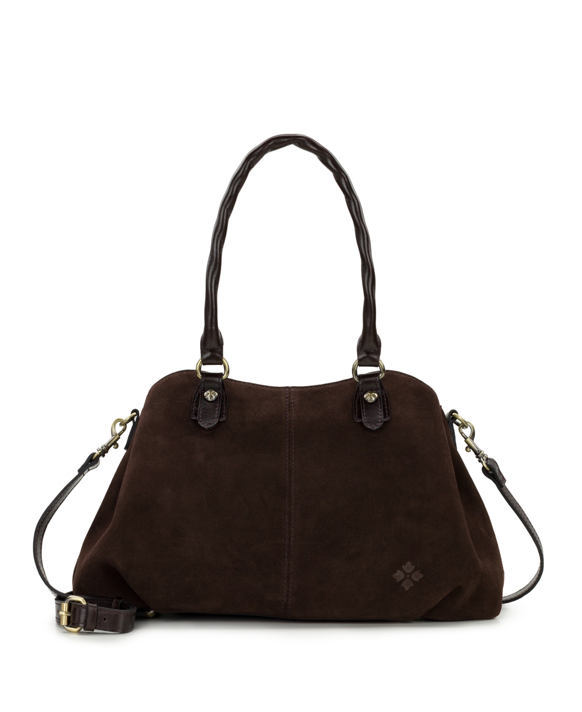Patricia Nash Johanne Suede Zipper Medium Satchel Handbag – Chocolate