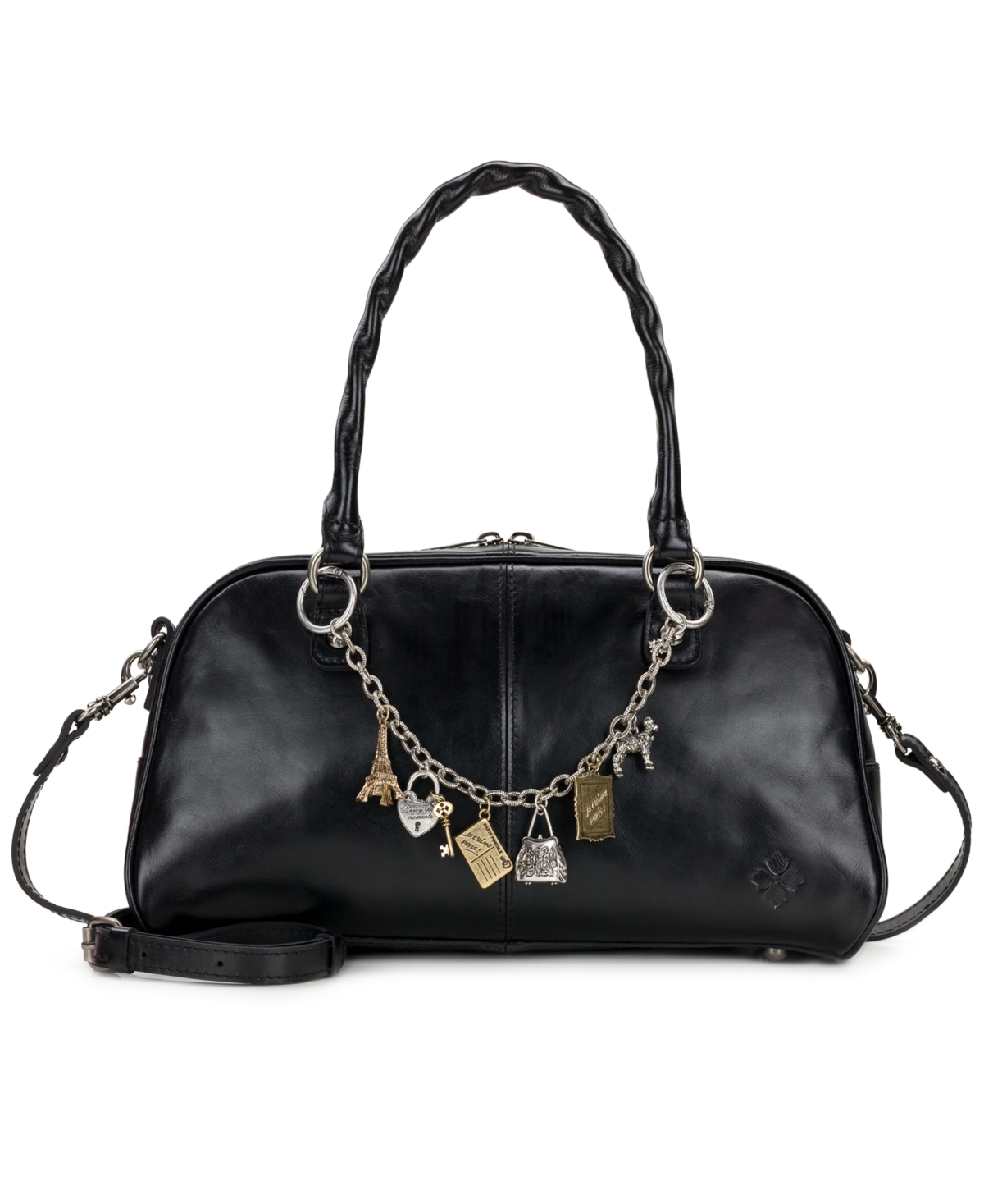 Patricia Nash Pomezia Large Leather Crossbody Satchel Bag – Black