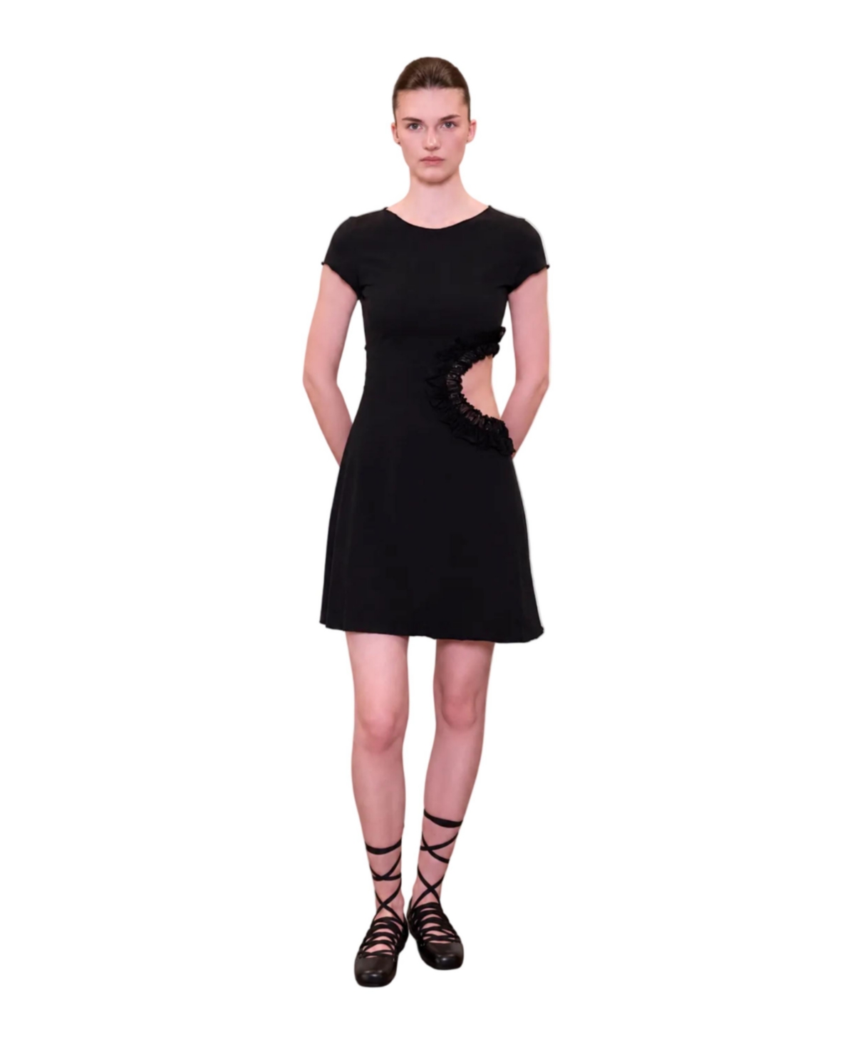 Pcfg Women’s Daydreamers Short Sleeve Lace Detail Mini Dress – Black Pcfg Women’s Daydreamers Short Sleeve Lace Detail Mini Dress – Black
