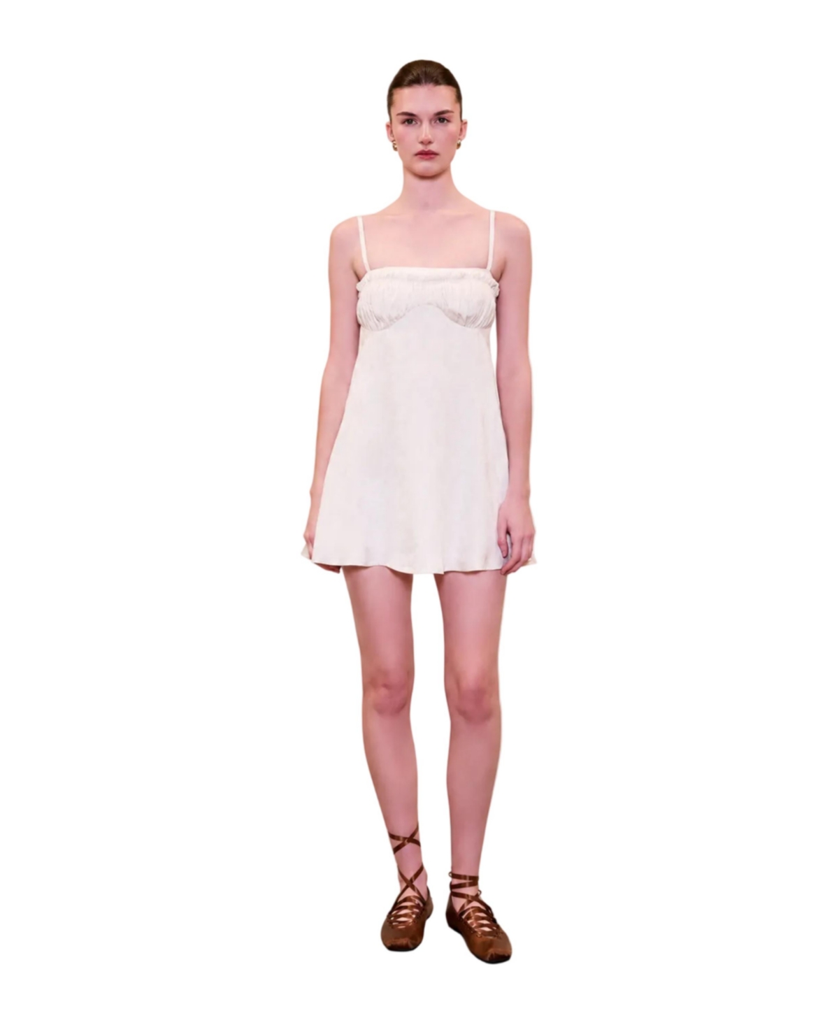 Pcfg Women’s Daydreamers Strappy Backless Mini Dress – Beige Pcfg Women’s Daydreamers Strappy Backless Mini Dress – Beige