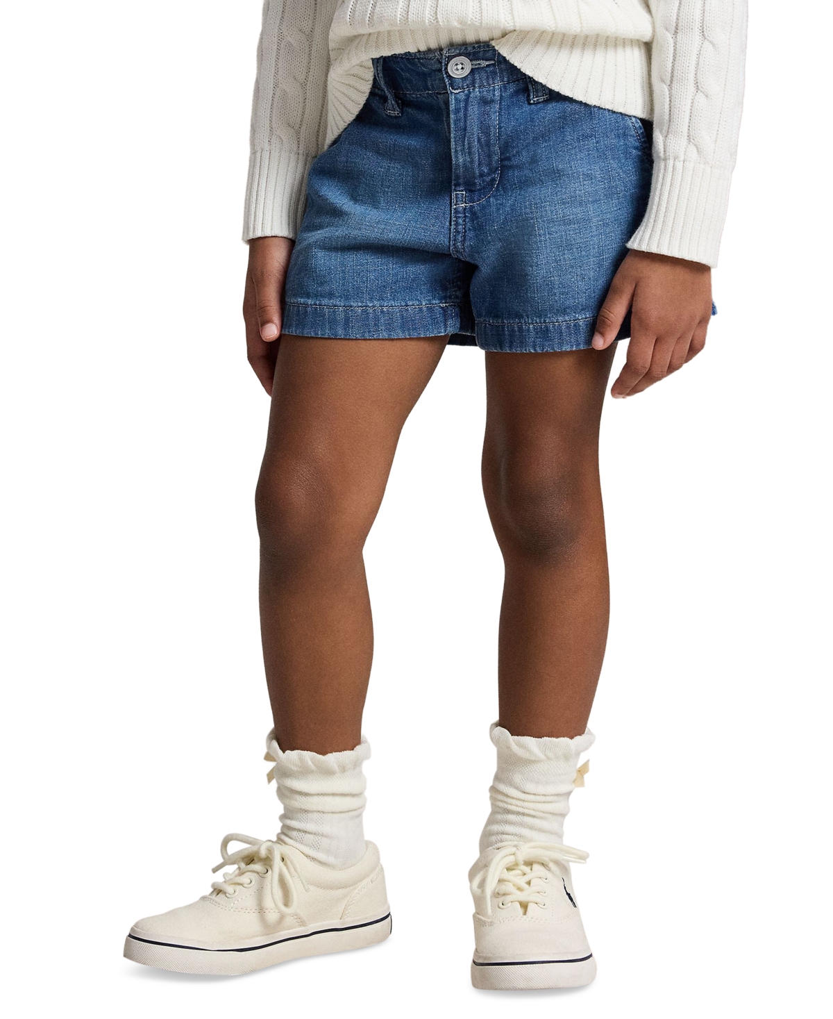 Polo Ralph Lauren Girls’ 2T-6X Zip Fly Denim Shorts – Andoria Wash Blue Polo Ralph Lauren Girls’ 2T-6X Zip Fly Denim Shorts – Andoria Wash Blue