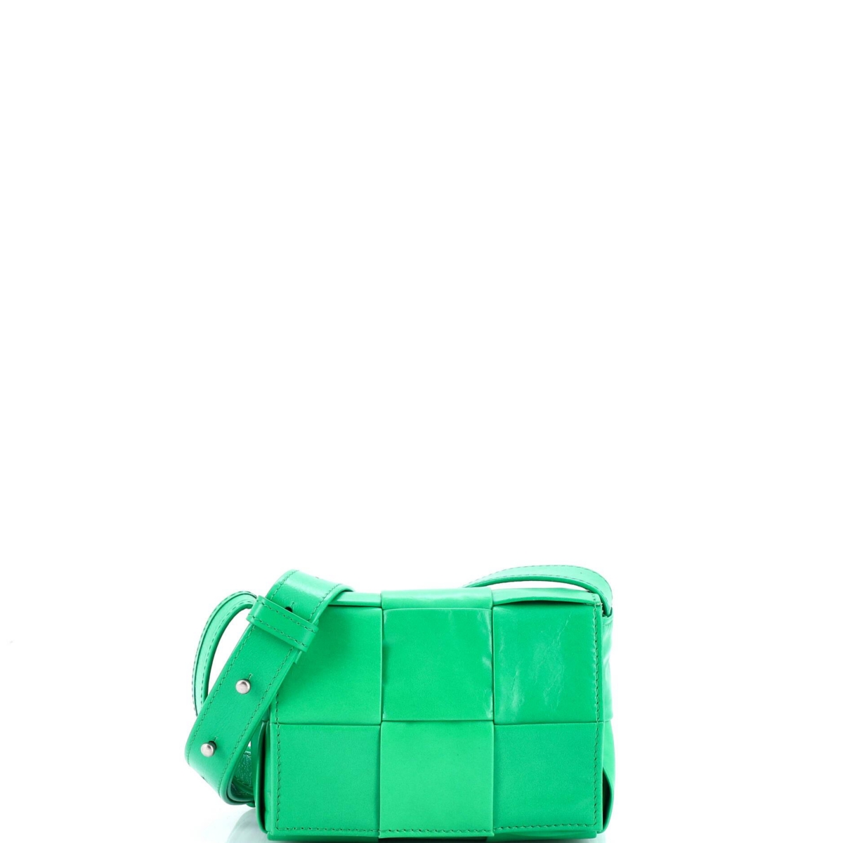 Pre-Owned Bottega Veneta Candy Cassette Crossbody Bag Maxi Intrecciato Leather – Green