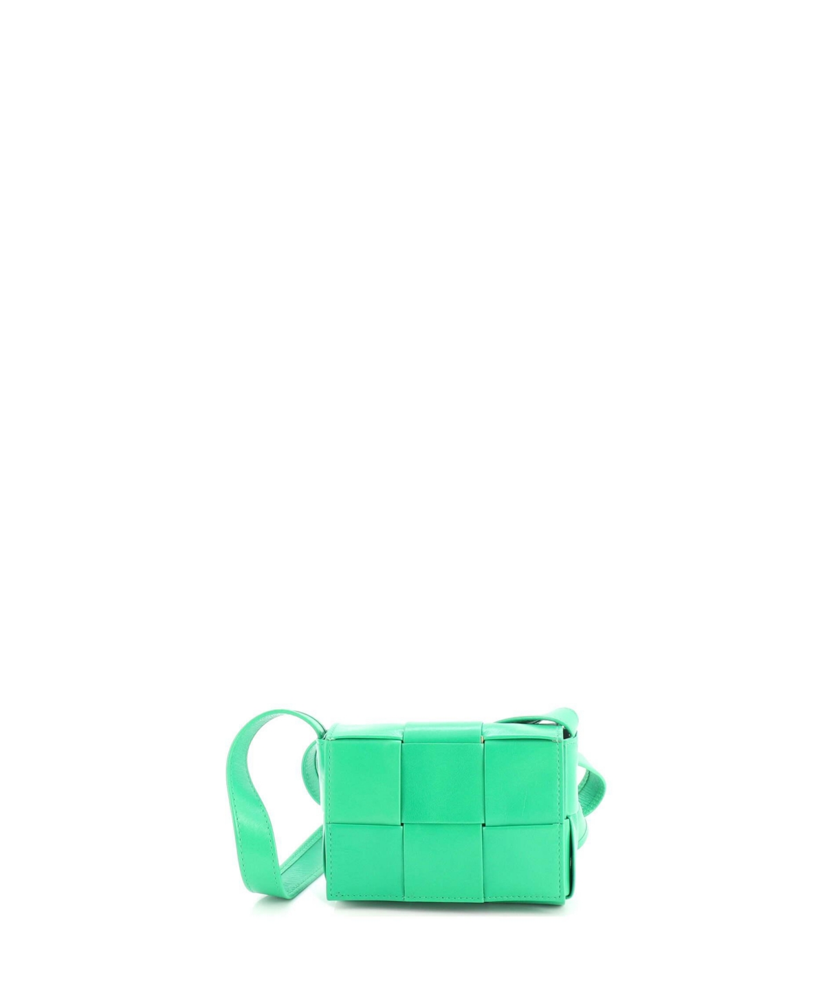 Pre-Owned Bottega Veneta Candy Cassette Crossbody Bag Maxi Intrecciato Leather – Green
