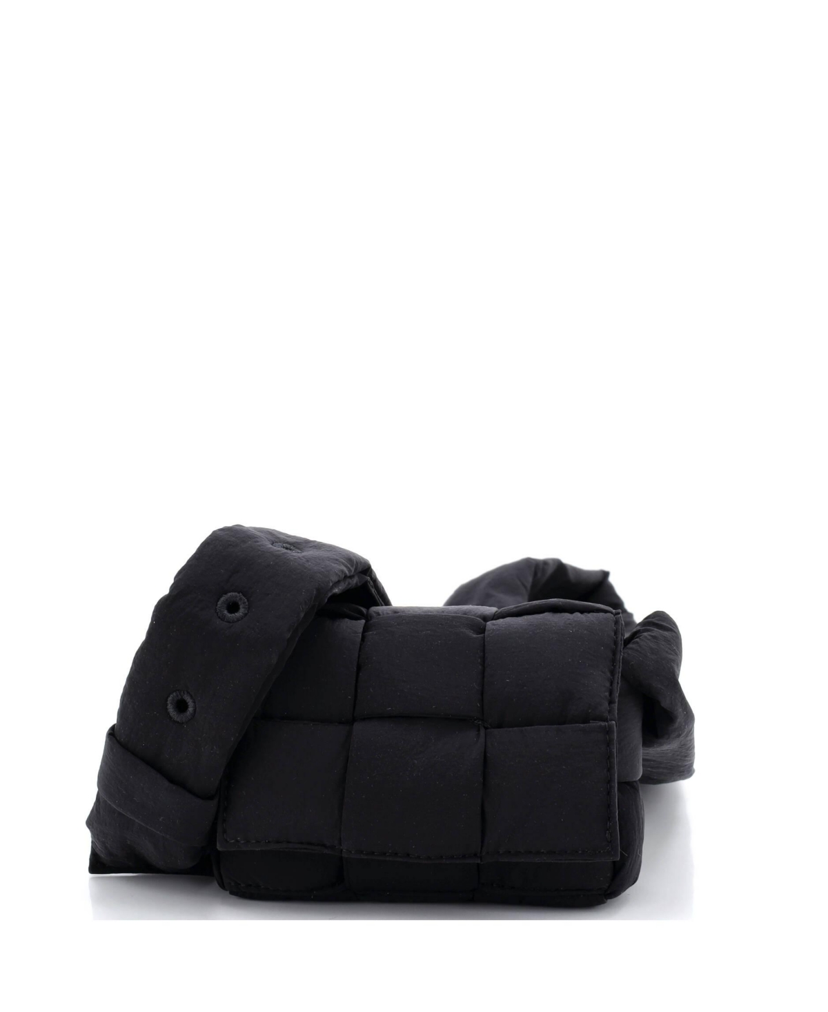 Pre-Owned Bottega Veneta Extra Mini Cassette Crossbody Bag Maxi Intrecciato Nylon – Black Pre-Owned Bottega Veneta Extra Mini Cassette Crossbody Bag Maxi Intrecciato Nylon – Black