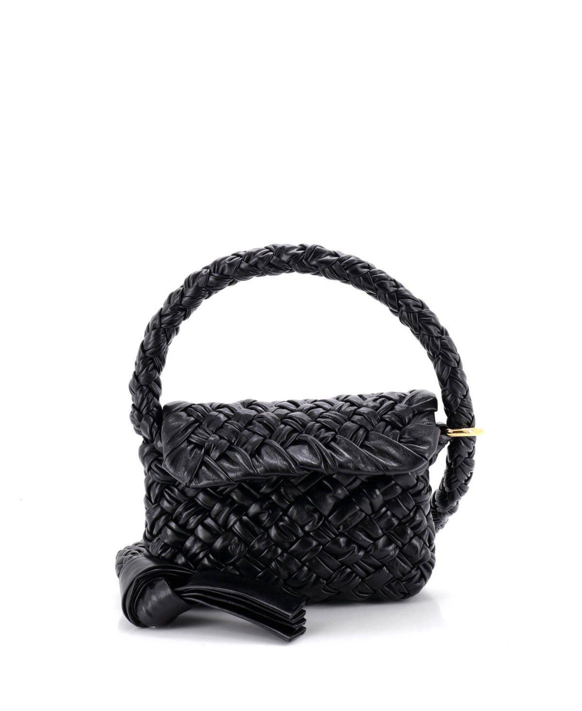 Pre-Owned Bottega Veneta Kalimero Citta Shoulder Bag Intrecciato Plisse Leather – Black Pre-Owned Bottega Veneta Kalimero Citta Shoulder Bag Intrecciato Plisse Leather – Black