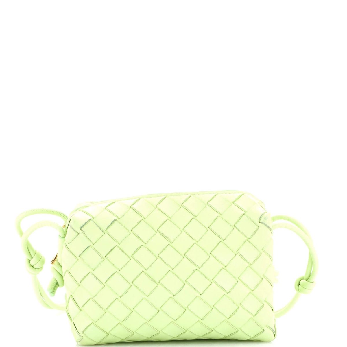Pre-Owned Bottega Veneta Mini Loop Crossbody Bag Intrecciato Nappa – Green Pre-Owned Bottega Veneta Mini Loop Crossbody Bag Intrecciato Nappa – Green