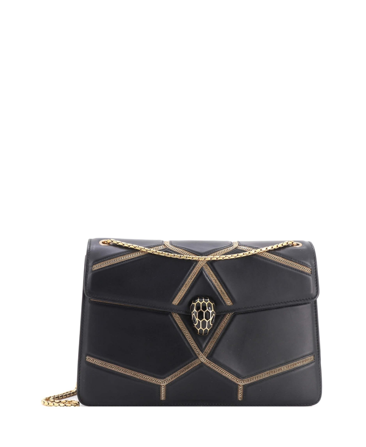 Pre-Owned Bvlgari Medium Glam Rebel Serpenti Forever Shoulder Bag Chain Embellished Quilted Leather – Black Pre-Owned Bvlgari Medium Glam Rebel Serpenti Forever Shoulder Bag Chain Embellished Quilted Leather – Black
